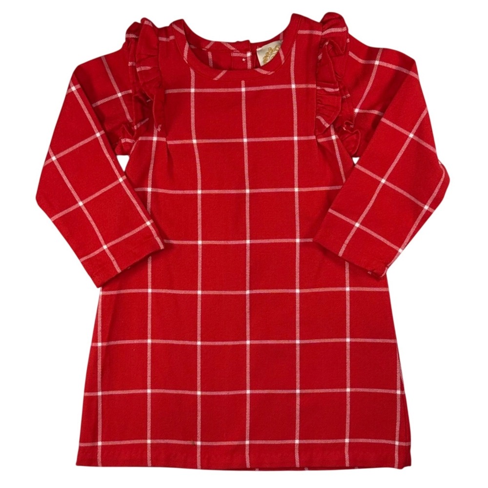 TBBC The Beaufort Bonnet Company Ruehling Ruffle Dress Woodland Ave Windowpane